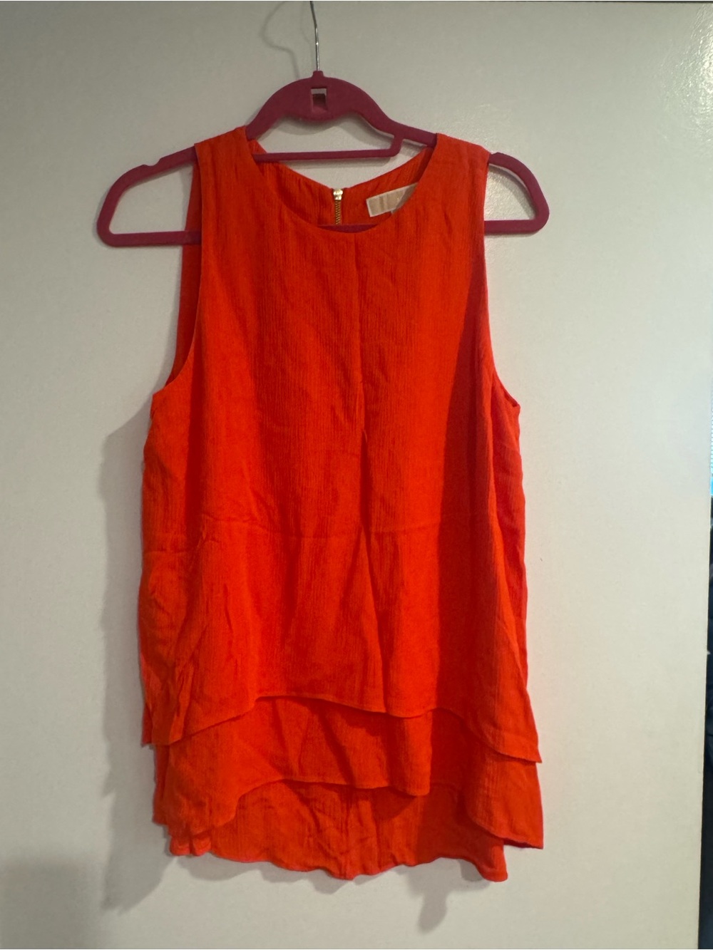 MICHAEL Michael Kors Sleeveless Layered Tank Top - Orange